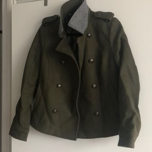 Banana republic Green wool blend outerwear coat